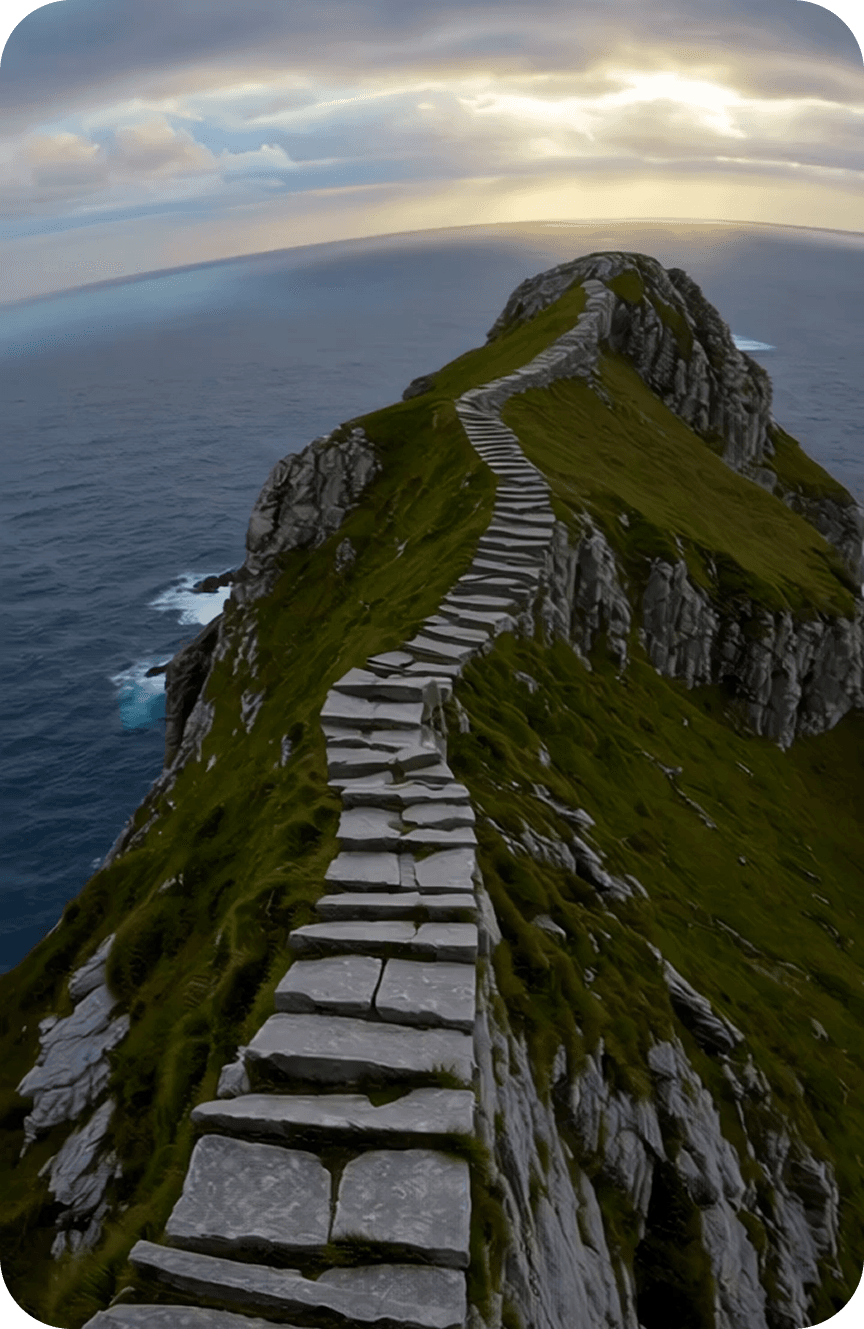 City skyline at sunset